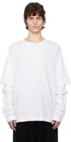 Simone Rocha White Layered Ruffle Frill Long Sleeve T-shirt In White