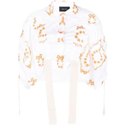 Simone Rocha White Orange Shirts In White/orange
