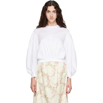 Simone Rocha White Puff Sleeve Balloon Top