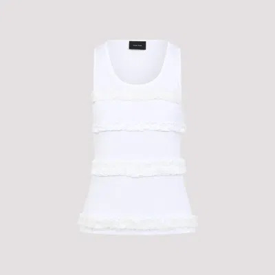 SIMONE ROCHA WHITE RUFFLE FRILL TANK TOP