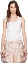 Simone Rocha Ruffle Frill Tank Top In White