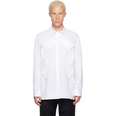 Simone Rocha Ruffle-trimmed Horseshoe Shirt In White