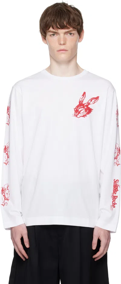 SIMONE ROCHA WHITE TORTOISE & HARE LONG SLEEVE T-SHIRT