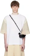 Simone Rocha White Trapped Lace Patchwork T-shirt In Multi
