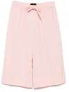 Simone Rocha Wide-leg Elasticated Long Shorts In Pink