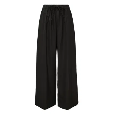 Simone Rocha Wide Leg Elasticated Trousers In Black