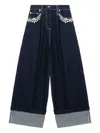 Simone Rocha Crystal-embellished Jeans In 蓝色