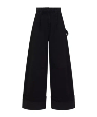 Simone Rocha Wide Leg Jeans In Black