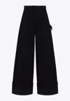 Simone Rocha Wide Leg Puddle Jeans In Black