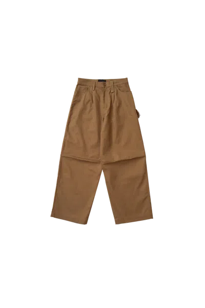 Simone Rocha Wide Leg Puddle Drill Pants W/ Emb Khaki