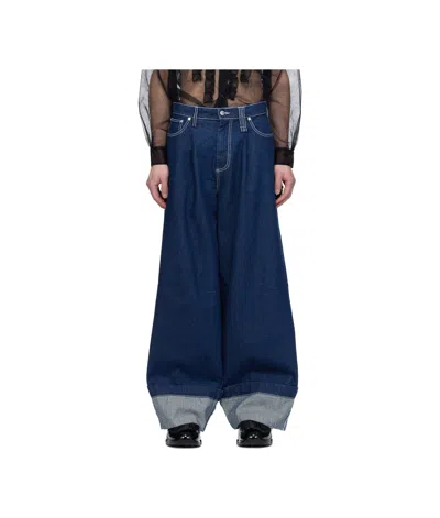 Simone Rocha Wide-leg Puddle Jeans In Blue