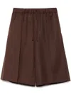 Simone Rocha Straight-leg Woven Drawstring Shorts In Braun