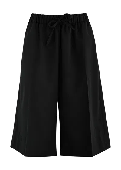 Simone Rocha Wide-leg Twill Shorts In Black