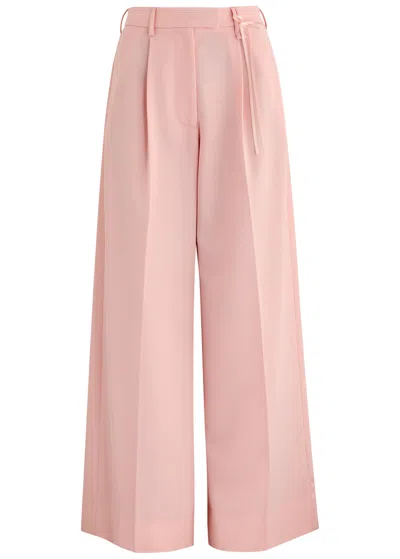 Simone Rocha Wide-leg Twill Trousers In Pink