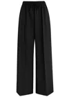 Shop Simone Rocha Wide-leg Wool Trousers In Black