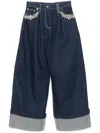 Simone Rocha Crystal-embellished Jeans In Blue