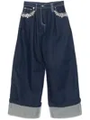 Simone Rocha Crystal-embellished Jeans In Blue