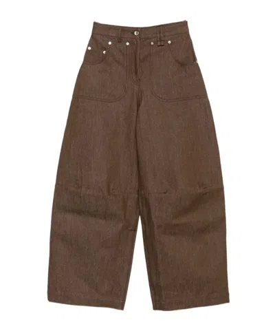 Simone Rocha Wide-leg Casual Trousers In Brown