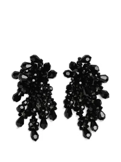 Simone Rocha Wilted Chandelier Earrings In Black