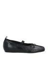 Simone Rocha Black Classic Logo Band Ballerina Flats In Black
