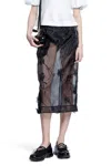 Simone Rocha Sheer Organza Pencil Skirt In Black