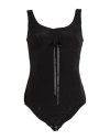 Simone Rocha Woman Bodysuit Black Size 4 Acetate, Silk In Black