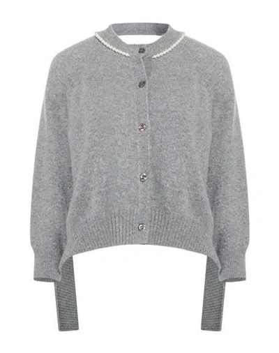 Simone Rocha Woman Cardigan Grey Size S Wool, Polyamide, Elastane In Gray