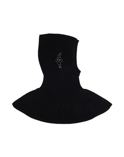 Simone Rocha Woman Hat Black Size Onesize Merino Wool, Silk