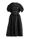Simone Rocha Woman Midi Dress Black Size 6 Polyester, Metallic Polyester, Polyamide In Black