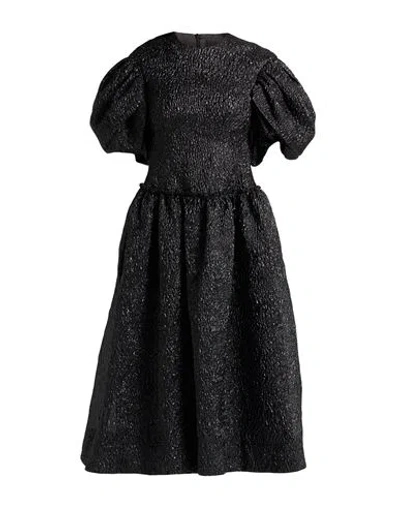 Simone Rocha Woman Midi Dress Black Size 6 Polyester, Metallic Polyester, Polyamide