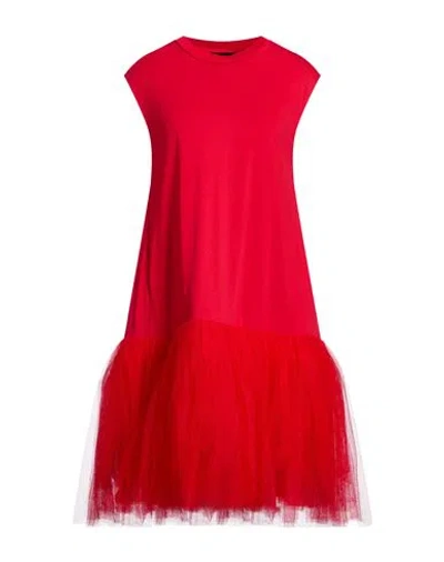 Simone Rocha Woman Midi Dress Red Size S Cotton, Polyamide