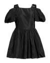 SIMONE ROCHA SIMONE ROCHA WOMAN MINI DRESS BLACK SIZE 2 ACETATE, POLYESTER, COTTON, VISCOSE