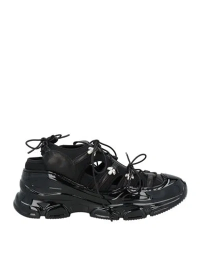 Simone Rocha Woman Sneakers Black Size 7 Leather, Textile Fibers
