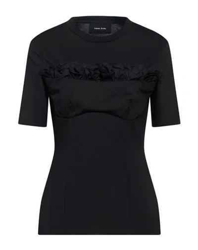 Simone Rocha Woman T-shirt Black Size Xs Cotton