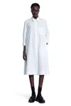 Simone Rocha Elongated Cuff Button Placket Cotton-poplin Shirt In White