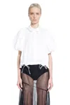 Simone Rocha Faux Pearl-trimmed Cotton Shirt In White