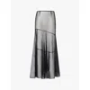 Simone Rocha Sheer Tulle Maxi Skirt In Black