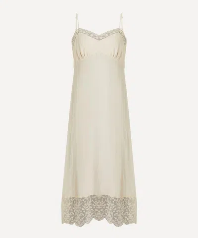 Simone Rocha Women's Black Lace Trim Slip Dress In White