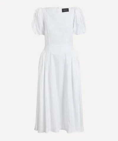 Simone Rocha Women's Bow Puff-sleeve Hip Dress In White