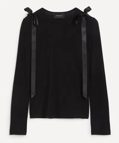 Simone Rocha Women's Bow Ribbon Tail Long-sleeve T-shirt