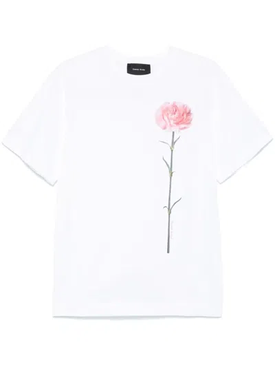 Simone Rocha Women Carnation Print Short Sleeve T-shirt In White