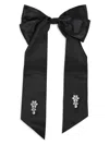 Simone Rocha Crystal Flower Bow Barrette In Black