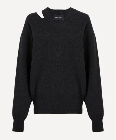 Simone Rocha Women's Embellished Merino Seam Bite Jumper In Black