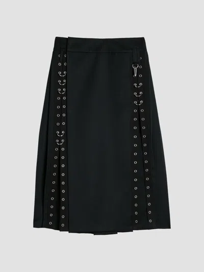 Simone Rocha Women's Grommet Ring Sculpt Ripple Midi Skirt In Black