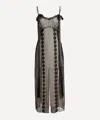 Simone Rocha Layered Ribbon Slits Ankle Slip Dress In Black