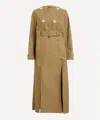 Simone Rocha Belted Long Multi Slit Trench Coat In Brown