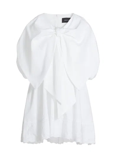 Simone Rocha Women's Oversized Bow Minidress In White