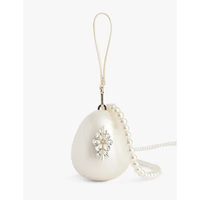 Simone Rocha Micro Egg Plastic Top-handle Bag In Pearl/clear