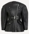 Simone Rocha Womens Black Sculpted Bow-embellished Leather Jacket In Black