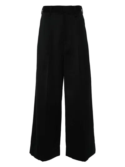 SIMONE ROCHA WOMEN'S SIMONE ROCHA WOOL PANTS WIDE FIT ZIPPERED CLOSURE AND BELT LOOP BELT LOOPS SIDE POCKETS BUTT